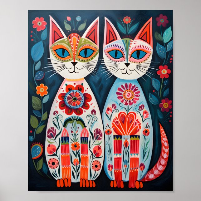 Affiche Chats Folk Scandi (Devant)