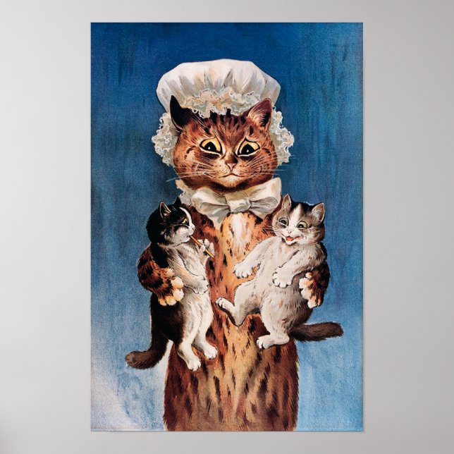 Affiche Chats jumeaux, Louis Wain (Devant)