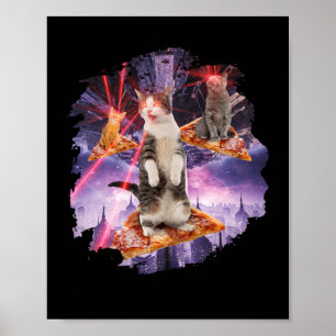 Affiche Chats Laser Pizza Kitties