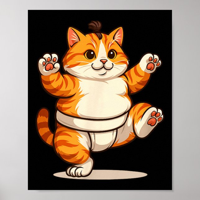 Affiche Chats lutteurs de sumo Art martial lutteur-sumo (Devant)