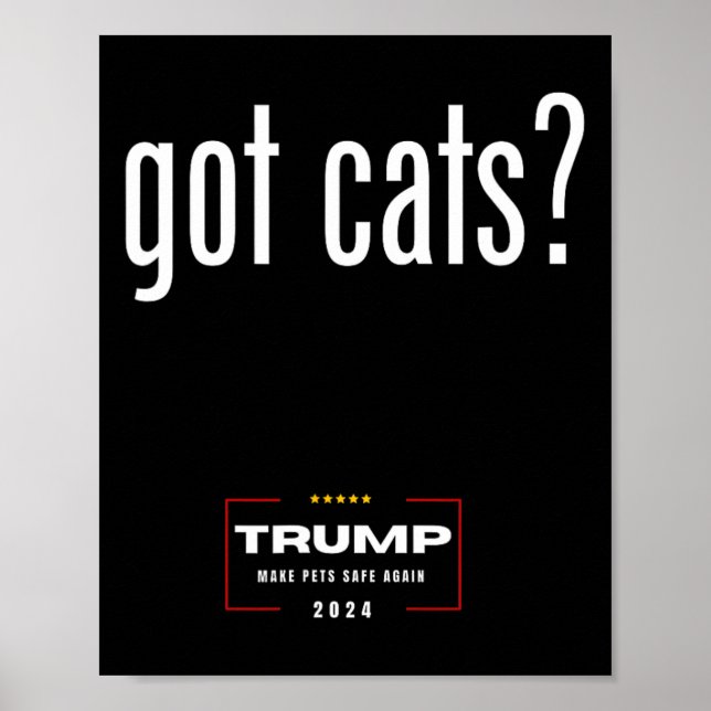 Affiche Chats mangent les chats des chiens - Trump rend le (Devant)