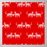 Chats motifs de Noël en croix amoureux de s