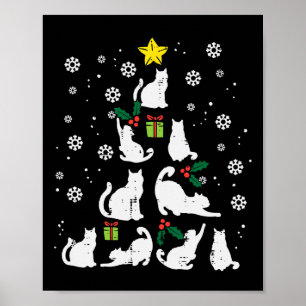 Affiche Chats Noël Arbre mignonne Amoureux des chats Noël