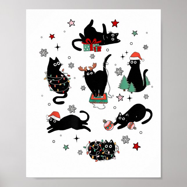 Affiche Chats noirs de Noël (Devant)