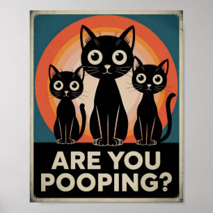 Affiche Chats noirs drôles Êtes-vous en train de faire cac