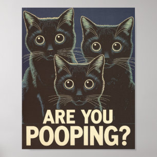 Affiche Chats noirs drôles Êtes-vous en train de faire cac