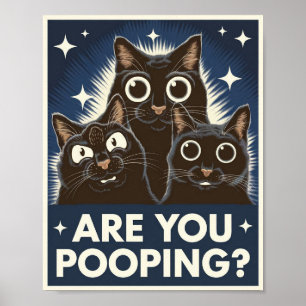 Affiche Chats noirs drôles Êtes-vous en train de faire cac