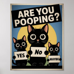 Affiche Chats noirs drôles Êtes-vous en train de faire cac