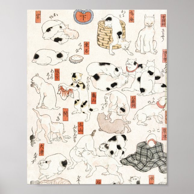 Affiche Chats par Utagawa Kuniyoshi (Devant)