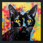 Affiche Chats Pop Art : Noir<br><div class="desc">Pop art chat noir abstrait</div>