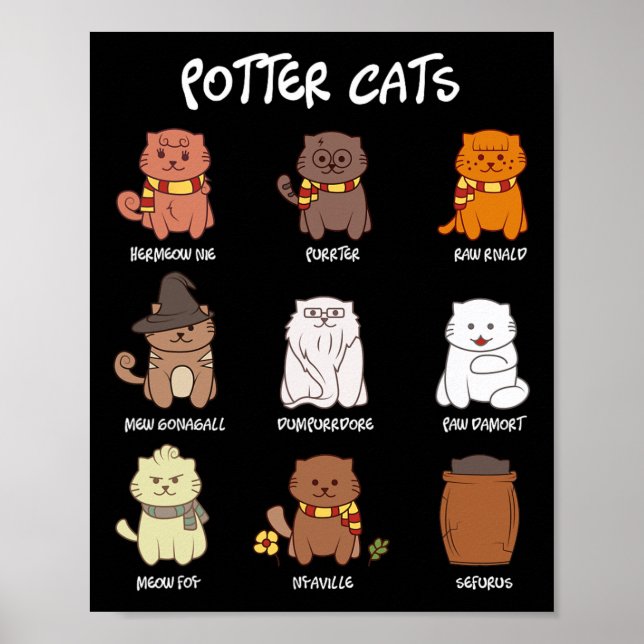 Affiche Chats Potter Pour Amoureux des chats (Devant)