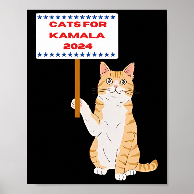 Affiche Chats pour Kamala Harris Vote Président 2024 États (Devant)