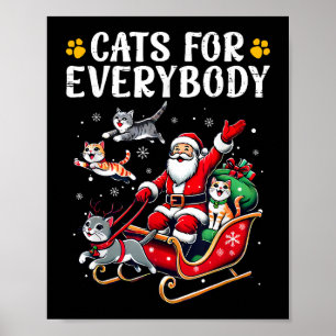 Affiche Chats pour tous Noël Chat drôle