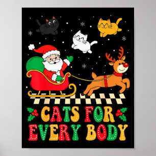 Affiche Chats pour tout le monde Noël Chat drôle Xmas Femm