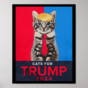 Affiche Chats Pour Trump 2024 Drôle Tee Pour Vance Trump