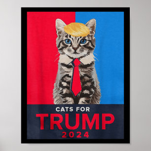 Affiche Chats Pour Trump 2024 Drôle Tee Pour Vance Trump