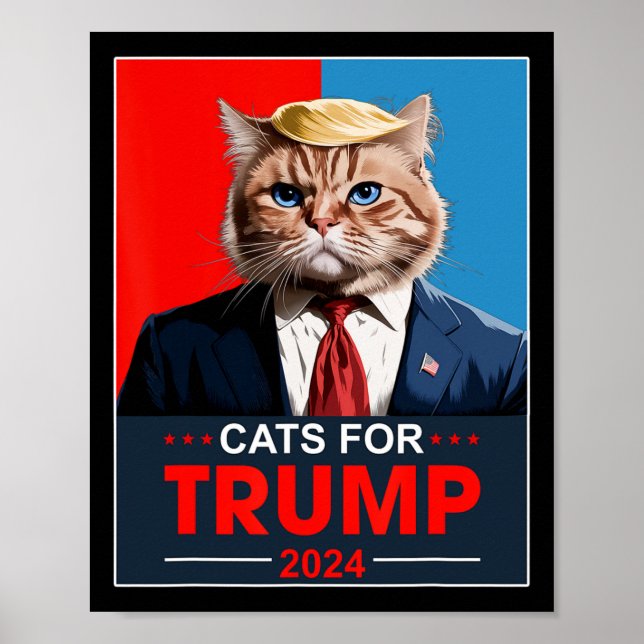 Affiche Chats Pour Trump 2024 Vote Drôle Pour Trump Cats 2 (Devant)