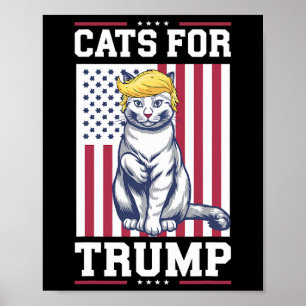 Affiche Chats Pour Trump 2024 Vote Président Donald Trump