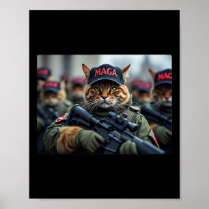 Affiche Chats pour Trump Mega Army Drapeau américain Patri