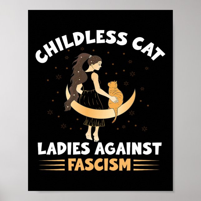 Affiche Chats sans enfants Dames contre le fascisme Chat s (Devant)