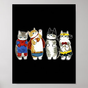 Affiche Chats super-héros Kitten Kitty Chats Lover Super K