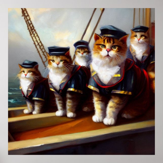 Affiche Chats sur un navire (Devant)
