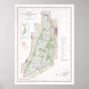 Affiche Chattahoochee National Forest Map (1982) 