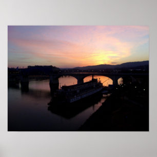 Affiche Chattanooga au coucher du soleil