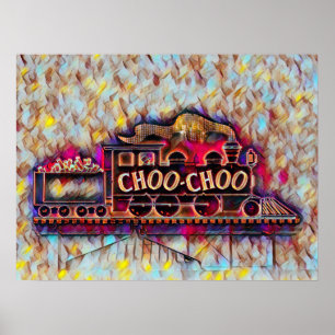 Affiche Chattanooga Choo Choo Peinture à l'huile de néon