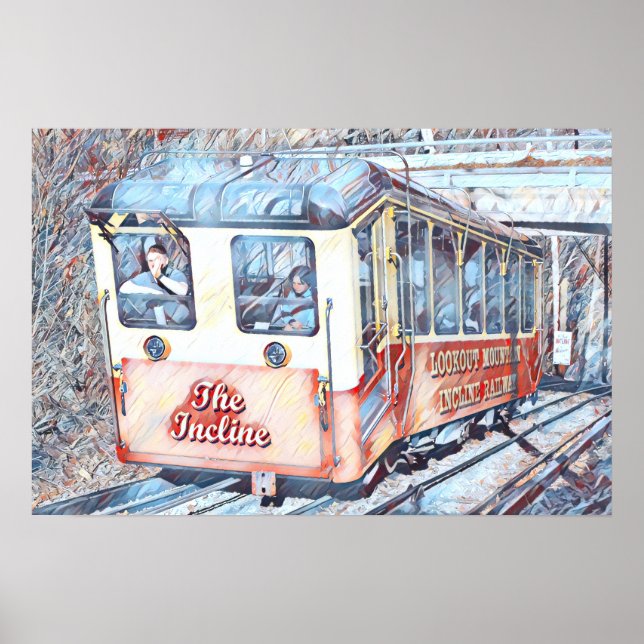 Affiche Chattanooga Incline Chemin de fer Peinture Ascente (Devant)