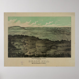 Affiche Chattanooga, Tenn. vue de Bragg Hill (1886)