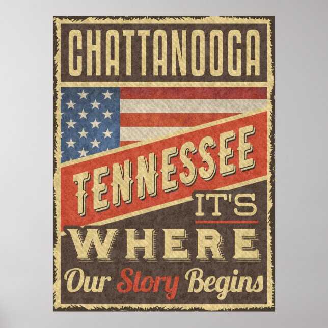 Affiche Chattanooga Tennessee C'est là que commence notre  (Devant)