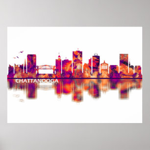Affiche Chattanooga Tennessee Skyline