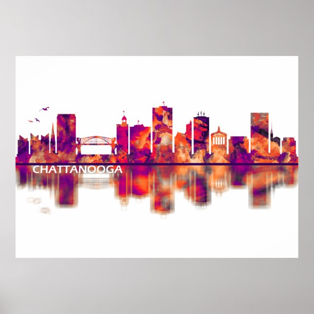 Affiche Chattanooga Tennessee Skyline (Devant)