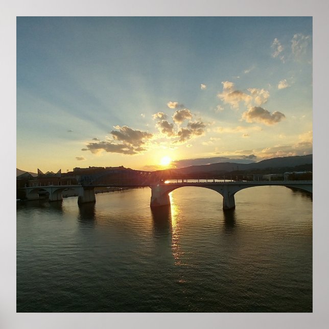 Affiche Chattanooga TN Pont de rue Walnut (Devant)