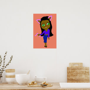 Affiche chatte chibi
