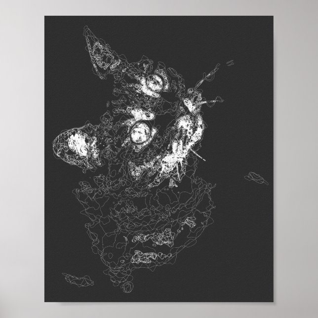 Affiche chatte esthétique abstraite fine ligne art moderne (Devant)