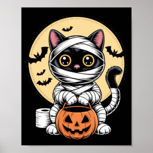 Affiche Chatte Noire Momie Hommes Femmes Enfants Halloween