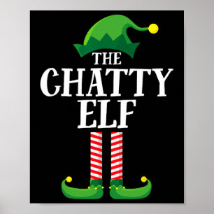 Affiche Chatty Elf Correspondance Famille Groupe Noël Fête