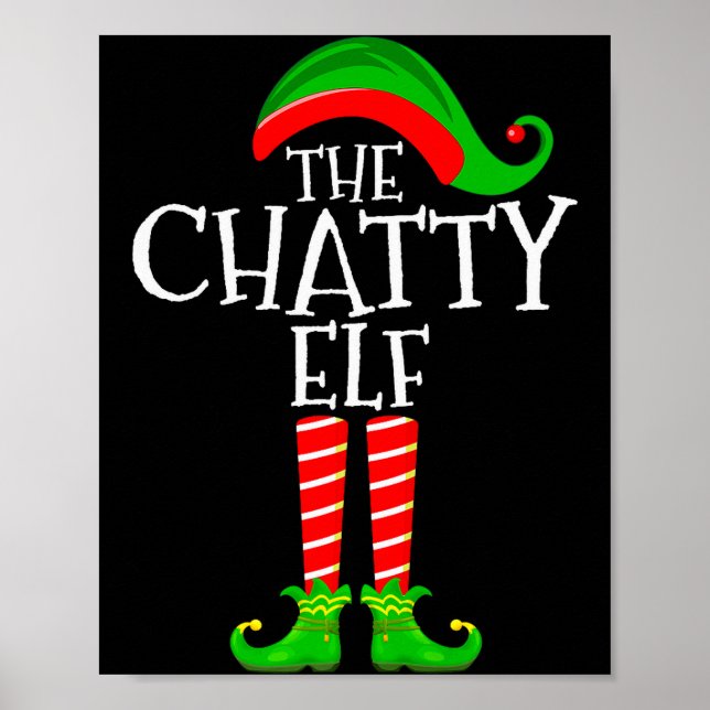Affiche Chatty Elf Funny Matching Family Group Christmas P (Devant)