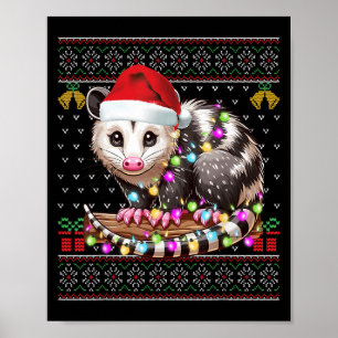 Affiche Chaud de Noël moche style éclairage Ossum Xmas