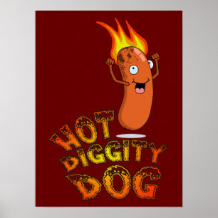 Affiche chaude de chien de Diggity