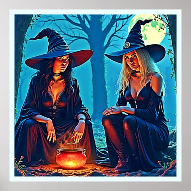 Affiche Chaudière ensorcelée des sorcières mystiques (Devant)