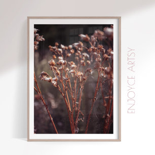 Affiche Chauffage rustique fleur sauvage de l'automne