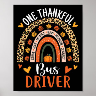 Affiche Chauffeur d'autobus Thanksgiving Automne Bus D