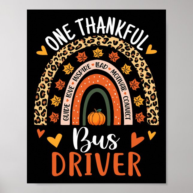 Affiche Chauffeur d'autobus Thanksgiving Automne Bus D (Devant)