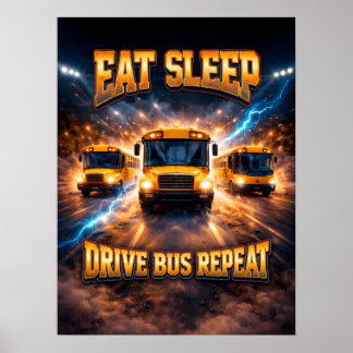 Affiche Chauffeur de Bus Bootleg Rétro Vintage