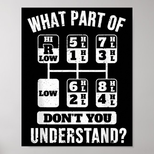 Affiche Chauffeur de camion de camion amusant Gear Stick S (Devant)