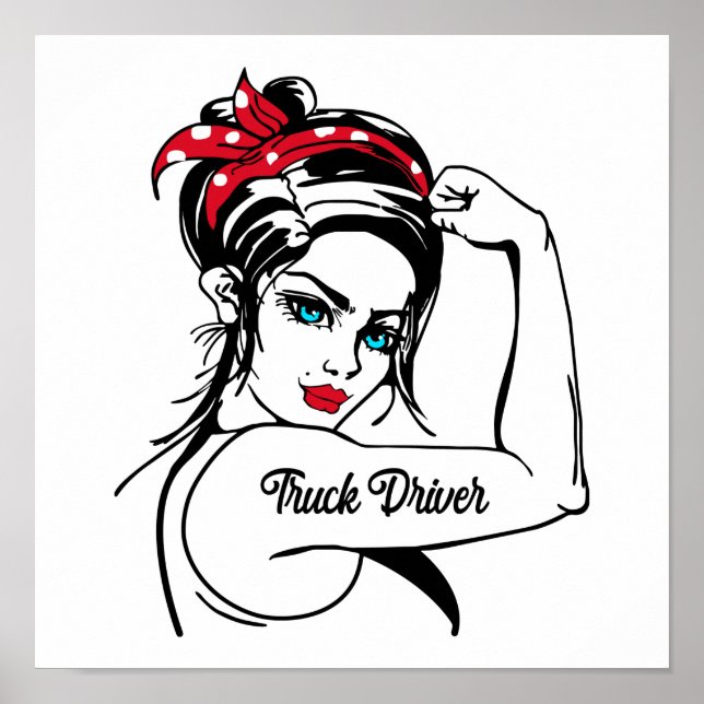 Affiche Chauffeur De Camion Rosie Le Riveter Pin Up (Devant)