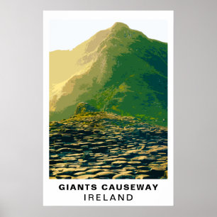 Affiche Chaussée des Géants Irlande Art de Voyage Rétro